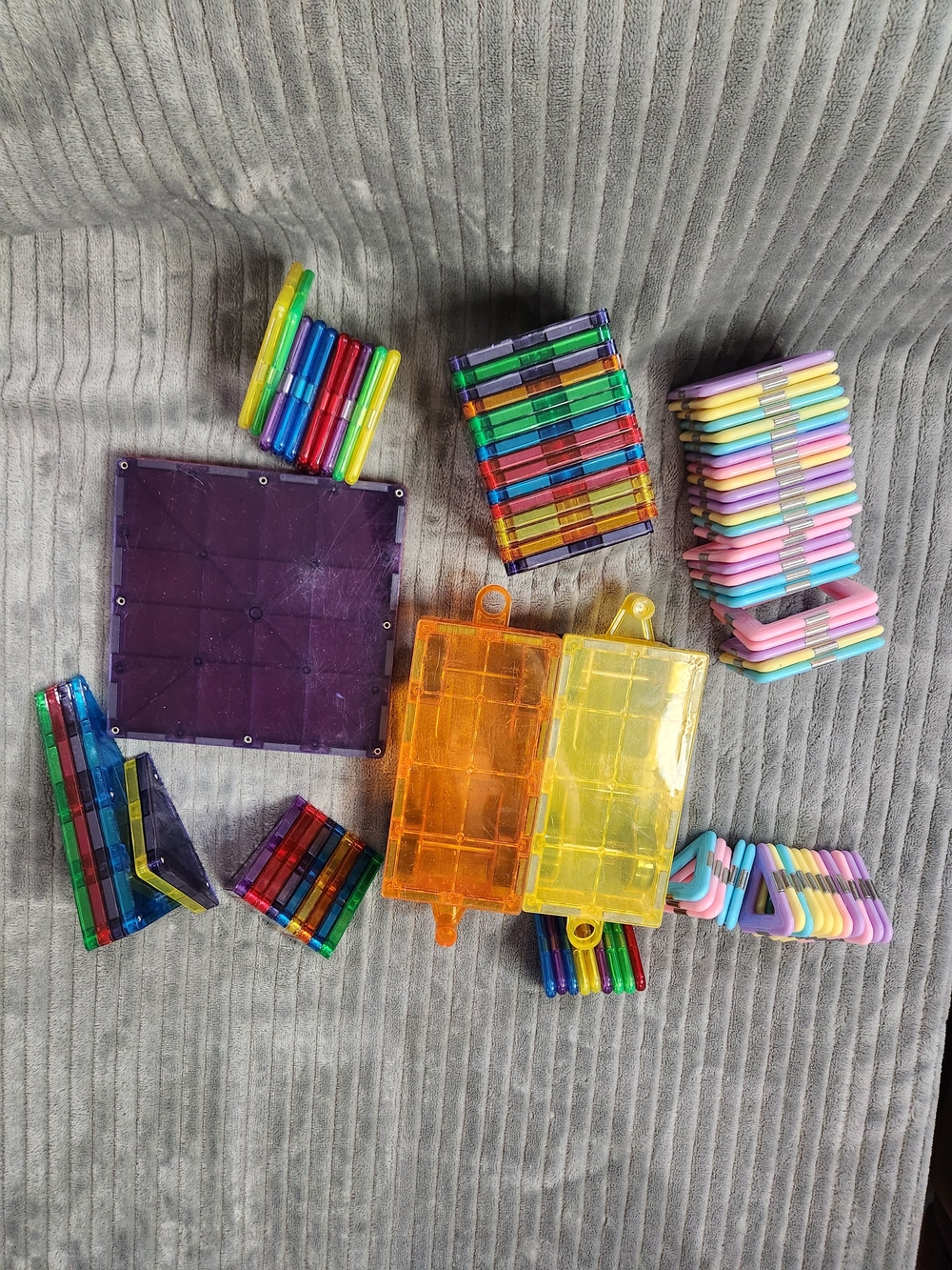 Mixed Lot TILES Magnetic Building Toys Lot Assorted Shapes Colors